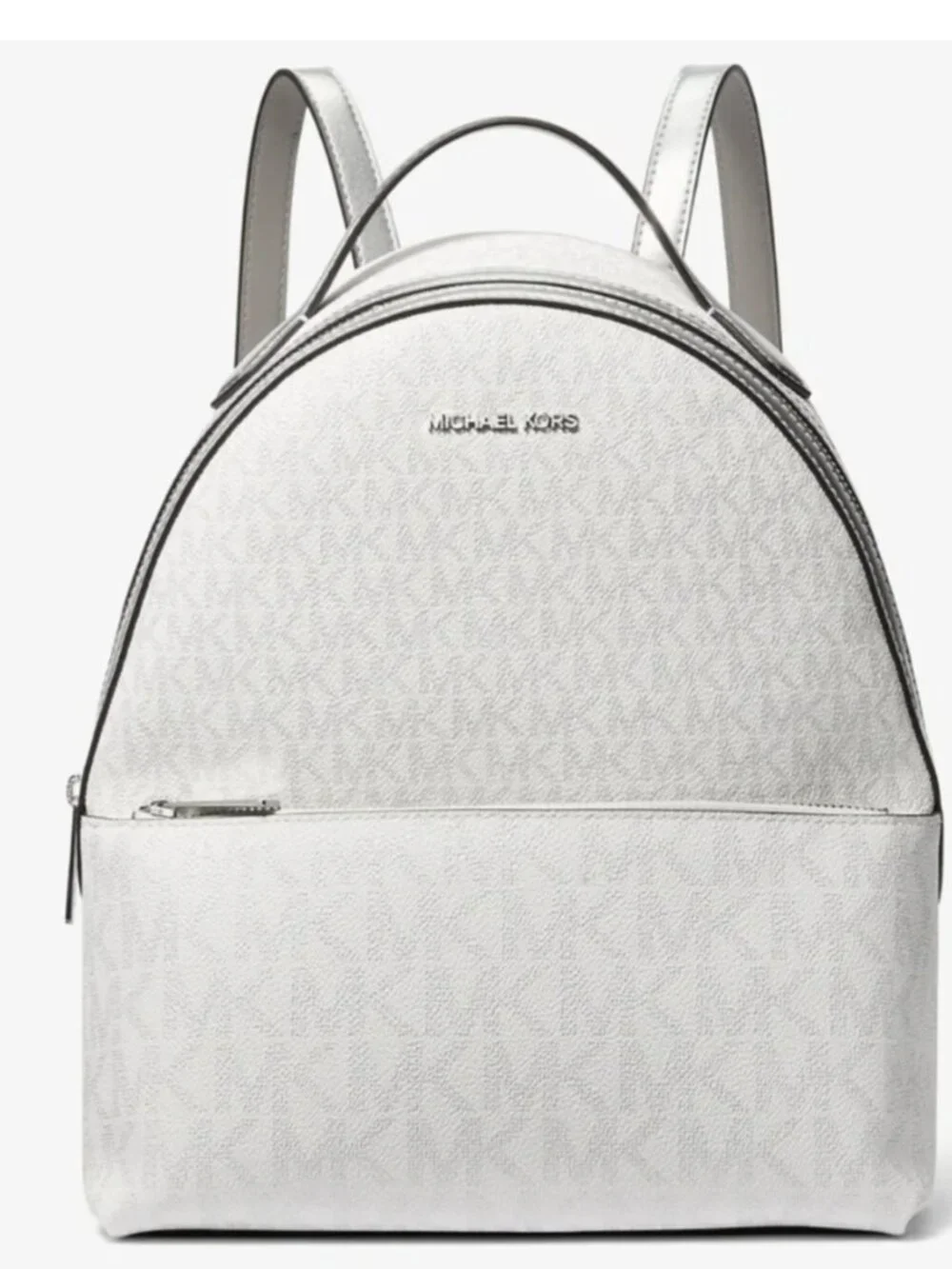 NWT Michael Kors Sheila backpack white/Silver and Silver wristlet/Silver